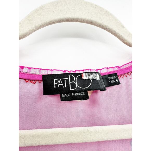 Pat Bo Grace Pink Floral Print Puff-Sleeve Midi Dress Size 0 - Picture 4 of 7